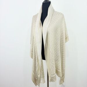 MICHAEL Michael Kors Tan Cream Monogram Logo Wrap Scarf NEW